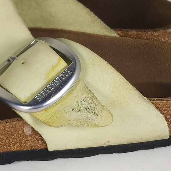 Birkenstock Women's Gizeh Big Buckle EU42 US11 Nubuck Faded Lime Thong Sandals - Picture 14 of 16